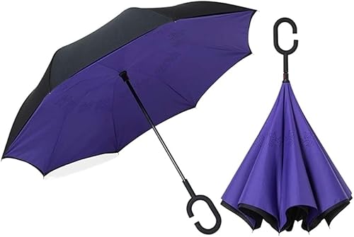 Umbrellas for Rain C Handle Windproof Reverse Folding Umbrella Man Women Sun Rain Car Inverted Umbrellas Anti UV Self Stand Parapluie Umbrellas for