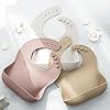 Tiny Marvels Silicone Bibs for Babies with Food Catcher Pocket, Adjustable Waterproof Feeding Bib for Infants & Toddlers, Soft BPA-Free Easy Clean Bib for Everyday Meals