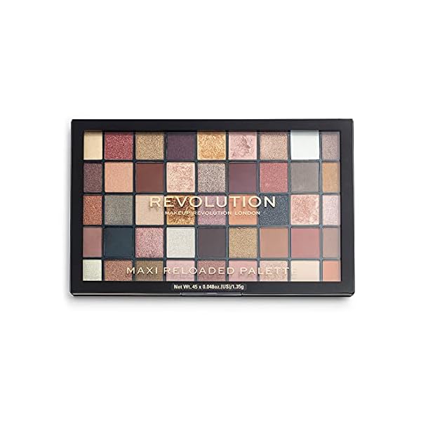 Makeup Revolution Maxi Reloaded Palette, Eyeshadow Palette, 45 Highly Pigmented Neutral Shades, Large It Up, 1.35g