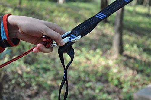 cutequeen Space Saving Steel Stand with 210T Nylon Hammock and tree straps ,Purple/Sky Blue