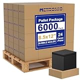 Picture of Metronic 6000 Pack Bubble Mailer 8.5x12 Inch Black Full Pallet Usable Size 8.5x11" Waterproof Padded Envelopes,Self-Seal Modern Bubble Mailers Cushioning for Business Shipping, Mailing, Packaging Bulk