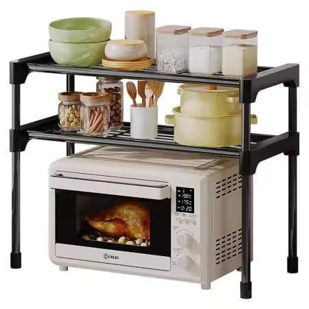 Organiseur de cuisine pour micro-ondes afin de libérer le plan de travail