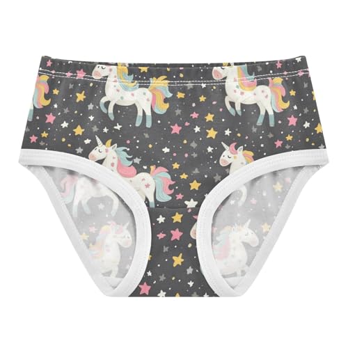 Wusikd Unicorns Stars Girls' Underwear Cotton Cartoon Girls Briefs Soft Toddler Underwear 2T