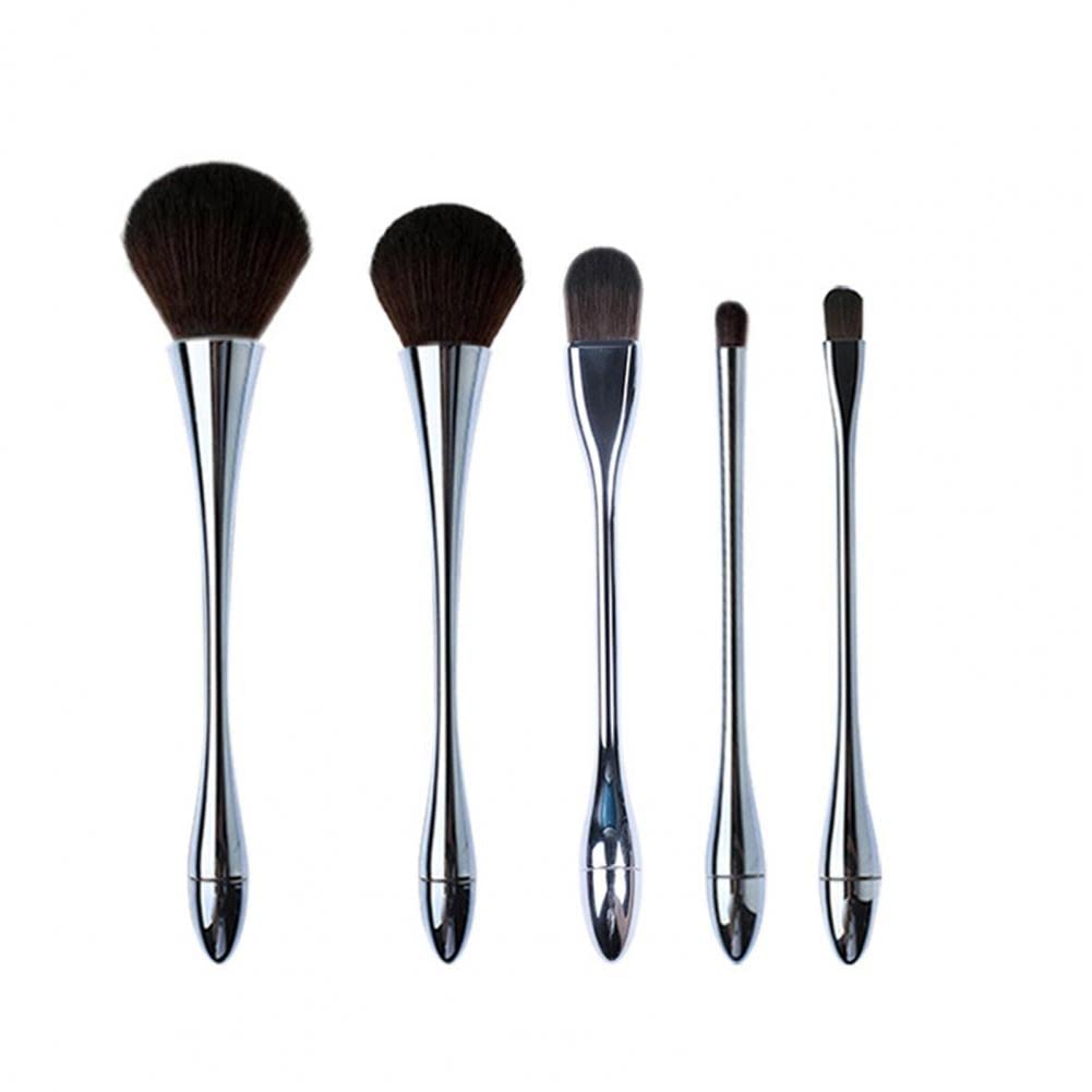 Setole morbide in plastica for trucco Pennello for trucco Strumenti for trucco di bellezza Set regalo cosmetico multifunzionale da 5 pezzi /415 (Color : Tarnish Color)