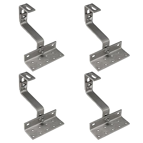 4X Dachhaken 3-fach verstellbar Edelstahl PV Photovoltaik Solar Montage Solarpanel Dachhalterung Dachhalter Solar Solarmodul befestigung set Dach Halterung Dachhacken Haken roof hook 115mm
