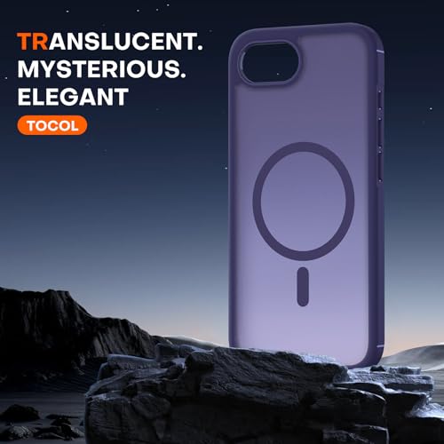 Image of TOCOL for iPhone 17e Case, Compatible with Magsafe, Military Drop Protection, Slim Translucent Matte Shockproof for iPhone 17 e Case 6.1 inch (Midnight Purple)