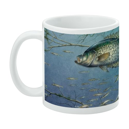 Taza de café cerámica Crappie Fishing 11oz blanca miniatura 3