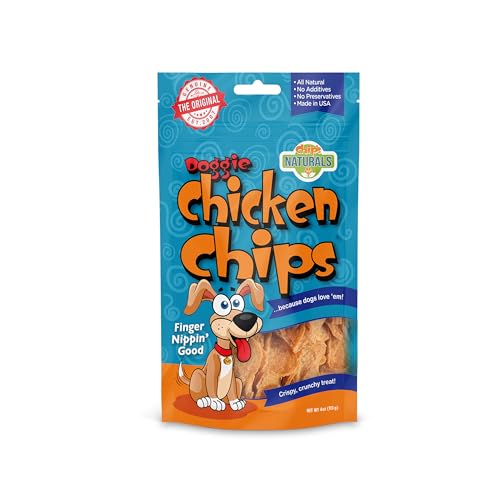 Chip's Naturals Doggie Chicken Chips Small 4 oz All Natural High Protein Low Calorie Healthy Dog Treats, Grain Free Gluten Free USDA Inspected & Approved Chicken Treat for Dogs, Pet Supplies