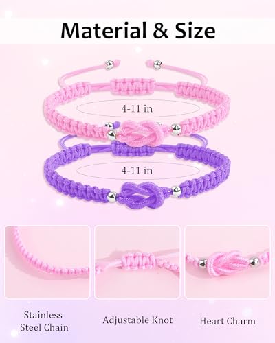 Image of YELUWA 2 Pcs Mother Daughter /Son Bracelets, Mothers Day Gifts, Back to School Gift, First Day of School Gifts, Lovely Charm Bracelets Set Mommy and Me Jewelry with Gift Box Wish Card