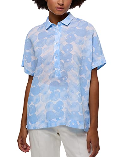 ETERNA Damen Leinen Blusenshirt Loose FIT 1/2 hellblau 46_D_1/2