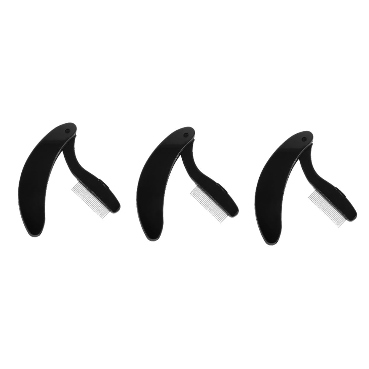 FOMIYES 3pcs Eyebrow Spoolie Brush Eyelash Comb Metal Eyelash Separator Beauty Salon Makeup Tool