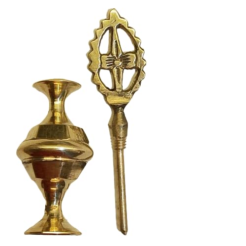 Miniatura 8 de BlueQueen Islamic Brass Surmedani - Bote de mano antiguo para mujer, accesorios para delineador de ojos, soporte Kajal con delineador de ojos negro,