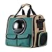 MRZ Tragbare Katzenhandtasche ohne Port, mit Rucksack aus Segeltuch, transparente, atmungsaktive, wasserdichte Kapsel (Color : Dark Green, Size : 33 * 26 * 40CM)