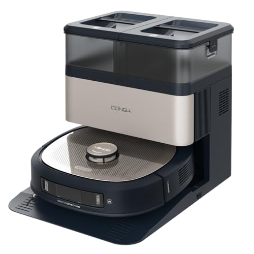 Cecotec Saugroboter und Wischroboter mit Selbstentleerungsstation, KI und Laser Conga Z100 X-Treme. Lasernavigation und...