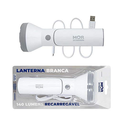 Lanterna e Luminária 140 Lumens Branca Recarregável
