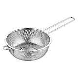 Quorvex Coladores De Alimentos Para Cocina,Acero Inoxidable Con Mango Tamiz - Coladores Y Escurridores Suministros De Cocina | Para Fruta Verdura Pasta Fideos Ensalada Patatas Fritas Cocinar Lavar