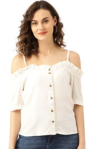 Marc Loire Womens White Fashion Western Party & Casual Wear Top