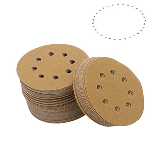 HEALLILY Professional Grade 120 Grit Sandpaper Pads 5 Inch Circular Anti-Clog Coating for Orbital Sander