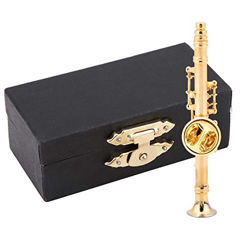 Broche Elegante de Oro de la Broche del Instrumento Musical de la Broche del Clarinete del Chapado en oro con la caja de regalo