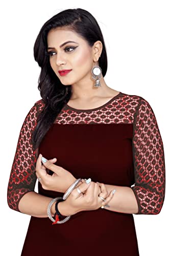 Image of Dream Beauty Fashion Poly Net Straight Crepe Formal Casual Kurta /Kurti for Women and Girls