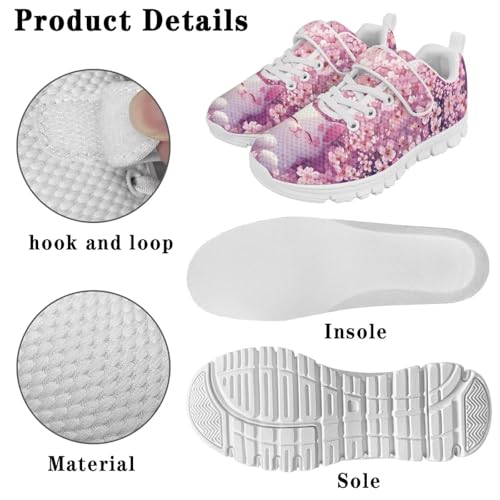 Doojoayie Tennis Shoes Hook and Loop Sport Shoes for Little Girls Pre School4