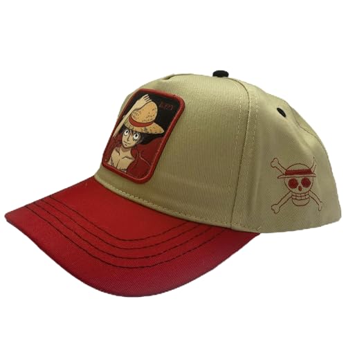 comic studio | One Piece Baseballkappe | Luffy Crew Strohhut | Beige - Rot | Einheitsgröße