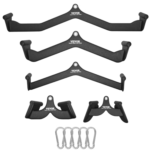 VEVOR Barre de Tirage Musculation 5PCs, Accessoires pour Machine à Poulie en Acier Massif et...