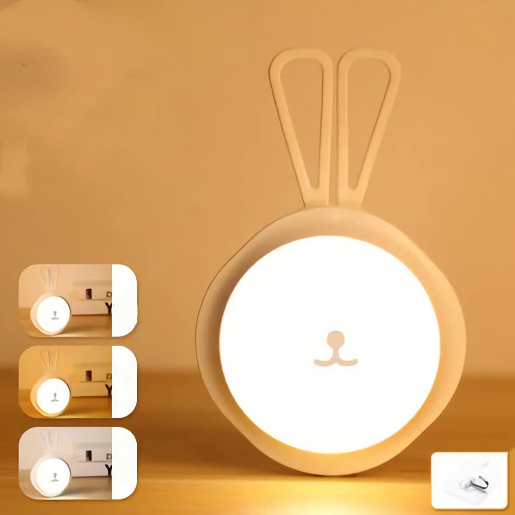 Luce notturna nella stanza dei bambini Luce dimmerabile LED Lampada notte portatile ricarica USB interruttore tattile Lampada notte Luce dormire silicone bambini,cameretta,camera letto,Bianca