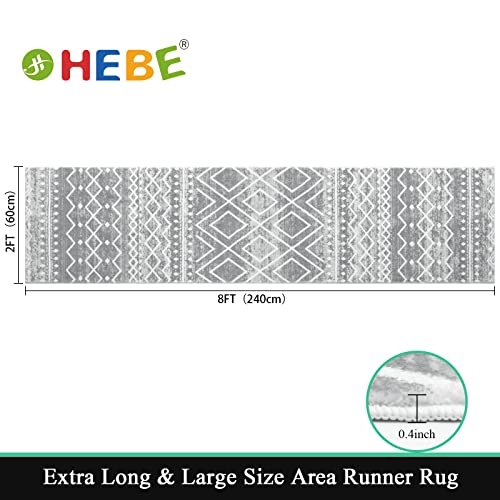 Hebe Vintage Boho Runner Rug For Hallway 2'X8' Medallion Area Rug Non Slip Farmhouse Laundry Room Rug Washable Kitchen Throw Rugs Carpet Runner For Living Room Entryway Bathroom #TOP4