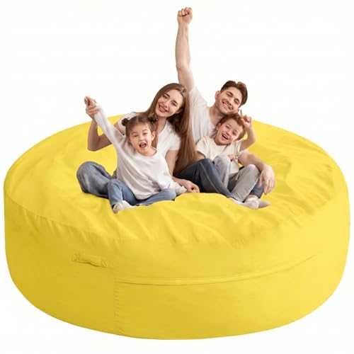 Image of HABUTWAY XX-Large Bean Bag Chair: Giant 7' Memory Foam Furniture Bean Bag Chairs for Adults with Microfiber Cover 7Ft (Mustard)