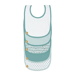 LÄSSIG Baby slabbetjes set van 5 stuks klittenbandsluiting katoen / Value Pack Bibs Little Chums Dog, mint