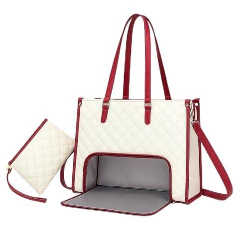 UTILIFY Woman | Bolsa térmica Mujer 2 en 1 con Neceser | Bolso Elegante con Compartimento para portátil 15,6' y Comida | Nevera portátil Impermeable para Trabajo, Oficina, Universidad o Picnic Blanco