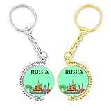 Maße: 3 x 9 cm. DIYthinker Skulptur des Kremlin Russland Graffiti Ring Metall vergoldet Tür – Schlüssel