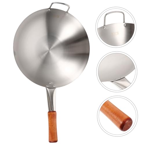 Wok de acero inoxidable Mikinona 12 pulgadas con mango miniatura 7