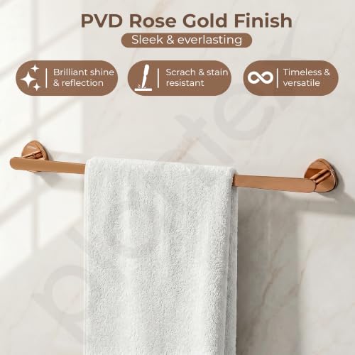 Image of Plantex J4 Stainless Steel 24 Inch Towel Rod for Bathroom /Towel Holder in Bathroom /Towel Holder /Bathroom Accessories (PVD Rose Gold Finish) Angel
