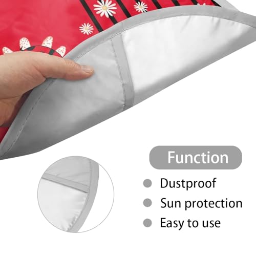 Image of Steering Wheel Cover Sunshade Reflect UV Sun and Heat Ladybug Daisy Car Interior Sunshade Easy Installation Auto Interior Protector Universal for Cars Truck SUV Van