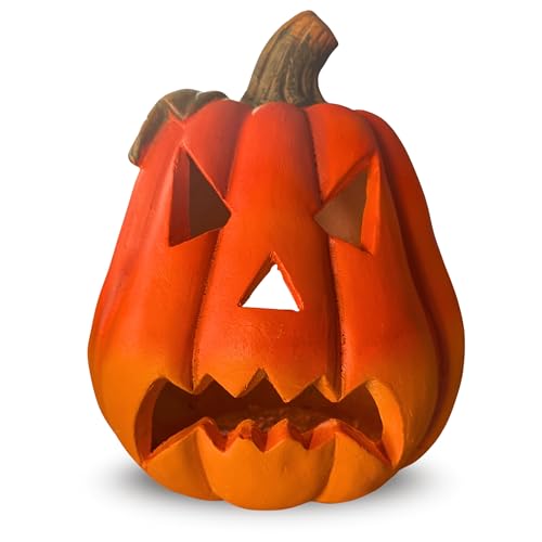 XXL Kürbis-Laterne als LED Halloween-Deko Set in 30x26 cm - Großer...