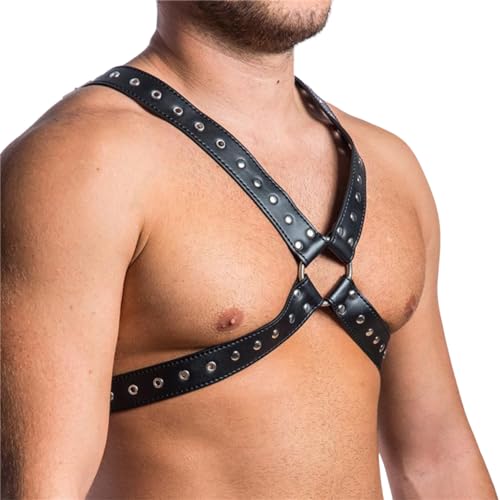 Men's Harness Belt Costume PU Leather Body Chest for Men, Sexy Punk Body Harness Belt, Adjustable Buckle Clothes Outfits, Nightclub Cosplay Clubwear #3