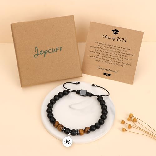 Image of JoycuFF Class of 2024 Gifts for Him College Graduation Gifts for Men,Graduation Gifts for Him Boyfriend Brother Son Grandson Best Friends Graduation Bracelet for Men, 7inchs