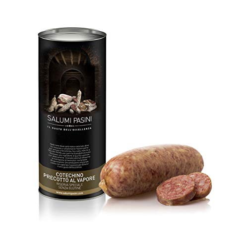 Cotechino Precotto al Vapore Salumi Pasini® | 500 gr | 100% Italiano | Senza Glutine e Lattosio