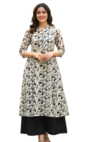 Image of CREATION & YOU Women Plus Size Cotton Printed Kurta with Pant Set | Work /Office Wear Kurta Set for Women