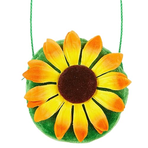 TrendandStylez Bolsa de hombro con diseño de girasoles para mujeres y niños – Bolso bandolera pequeño para carnaval y festival, tu accesorio de disfraz para abejas, hippie y fiesta de verano