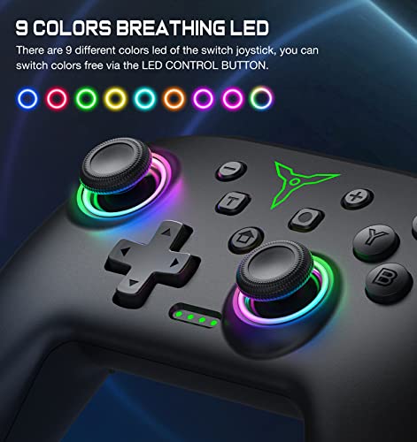 Controle sem fio para Nintendo Switch, Switch Lite, Switch Oled. Bluetooth Gamepad com Dual Shock, 6