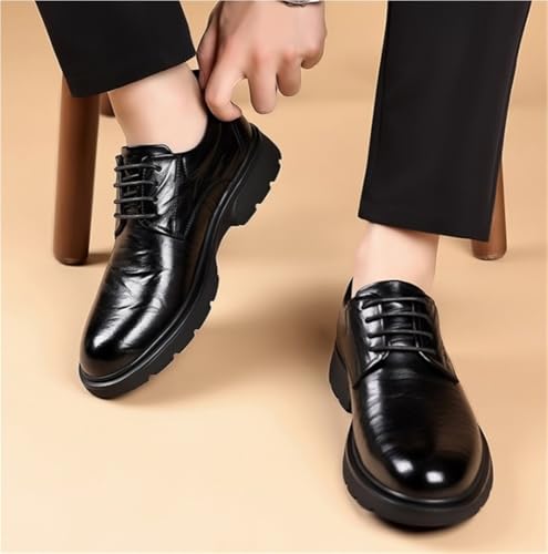 Handmade Leather Retro Dress Shoes Mens Patent Leather Lace Up Oxford Business Casual Prom Wedding Suit Shoes for Formal and Everyday Wear2