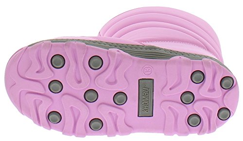 Khombu Kid's Neptune Pink Snow Boot | Fur Lined Waterproof Boot For Kids Fabric-And-Synthetic Size - 3 #TOP6