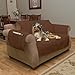 Pet Protector Furniture Covers - 100% Waterproof Couch Covers for Dogs or Cats – 2-Cushion Pet Loveseat Cover with Non-Slip Straps by PETMAKER (Brown)