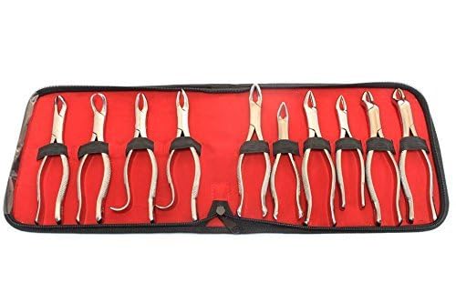 Natiqind 10 Pcs Dental Extracting Forceps 23, 65, 88L, 88R, 150, 151, Md1, Md2, Md3, Md4 Lower Upper Full Sets