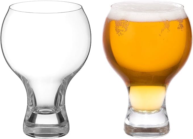 Image of WRINGO Glasses Set of 2, 350ML Glass Mug with Handle, Large Big Heavy Mugs for Freezer, Multipurpose Mugs, Dishwasher & Microwave Safe (BR-12)