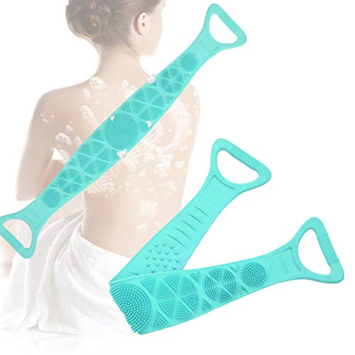 HOTLIKE Spazzola Corpo, Spazzola Bagno Schiena in Silicone, Spazzola da Bagno, Scrubber Esfoliante, Scrubber Posteriore, Spazzola Massaggio, per Uomini e Donne Bagno Pulizia Della Pelle (Verde)