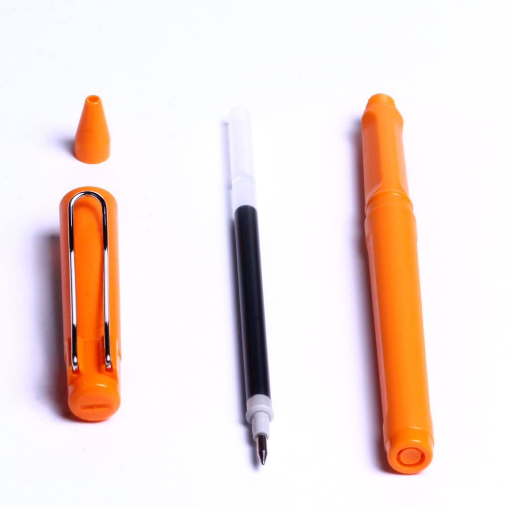 Bolígrafos naranjas, bolígrafos de tinta de gel naranja para escribir en la lluvia, tinta negra resistente a la intemperie, punta extra fina de 0.5, paquete de 10 (125 naranjas)